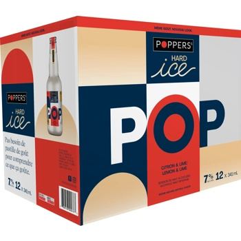 Poppers Caisse Hard Ice CItron et Lime bouteilles 7% 12x341mL