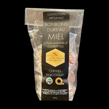 Bonbons durs biologiques au miel - Eucalyptus