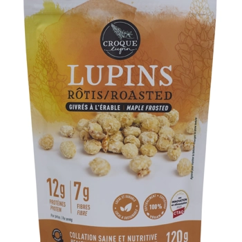 Lupins rôtis pralinés à l'érable.
