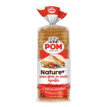 POM Nature+ pain blanc sans gras ni sucre ajoutés