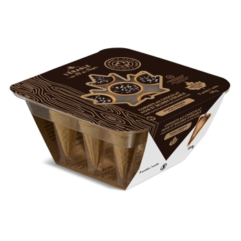 Cornets au chocolat noir et beurre d'érable - Garnis de fleur de sel (9 unités)