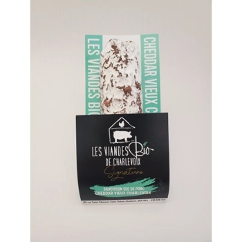 Saucisson sec Signature au Cheddar Vieux Charlevoix.