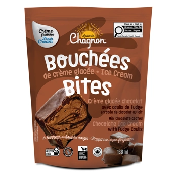 Bouchées à la crème glacée chocolat coulis chocolat fudge enrobées de chocolat