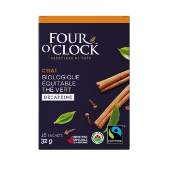 Thé vert chai décaféiné biologique équitable
