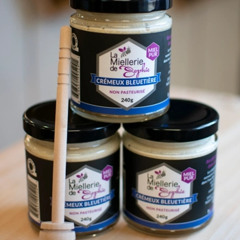 Blueberries flowers creamy honey