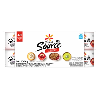 Yoplait Source Yogurt Lemon Meringue Pie, Berry Crumble, Key Lime Pie, Strawberries and Cream 0% M.F. 4x100G