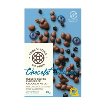 Bleuets séchés enrobés de chocolat au lait
