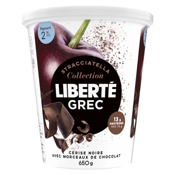 Liberté Greek Black Cherry with chocolate pieces 2%