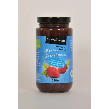Tartinade Fraise sucré jus de fruits.