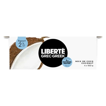 Liberté Grec Yogourt Noix de coco 2% M.G. 4x100G