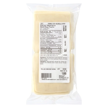 Saputo Lite pizza mozzarella cheese 15% M.F. 12 x 1 kg sliced