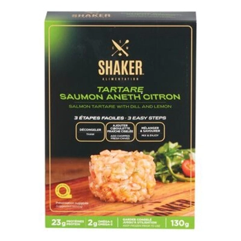 Salmon tartar with lemon and dill