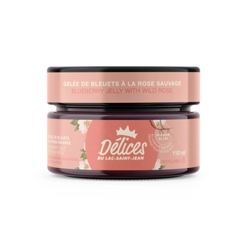Gelée de bleuets sauvages à la rose sauvage.