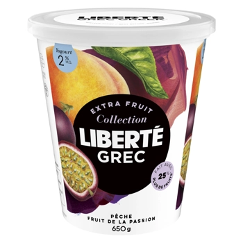 Yogourt Grec 2% Pêche Fruit de la Passion Xtra Fruit
