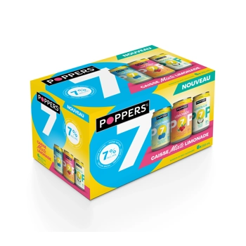 Poppers Hard Lemonade caisse mixte 6x355 mL