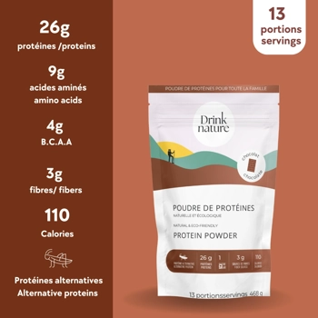 Drink Nature : Poudre de protéines au chocolat