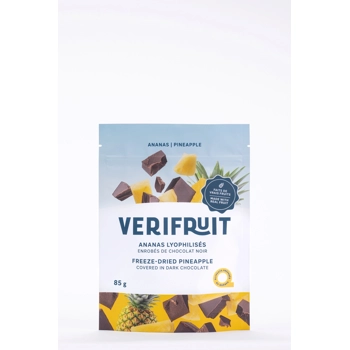 Freeze-dried pineapple coated in dark chocolate