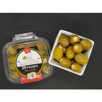 Olives vertes farcies avec fromage bleu