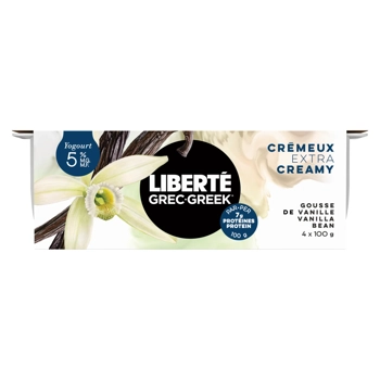 Liberté Grec Yogourt Gousse de vanille 5% M.G. 4x100G