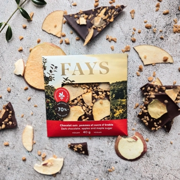 Dark chocolate, apples and maple sugar