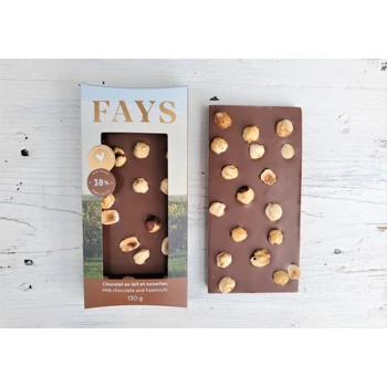 38 % cocoa milk chocolate bar with hazel nuts