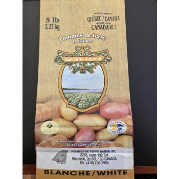 Pommes de terre du Bas Saint-Laurent/Pommes de terre Garon Inc. - Ronde blanche 5 lb