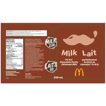 1% M.G. Lait Partiellement Écrémé Chouette Chocolat McDonald's