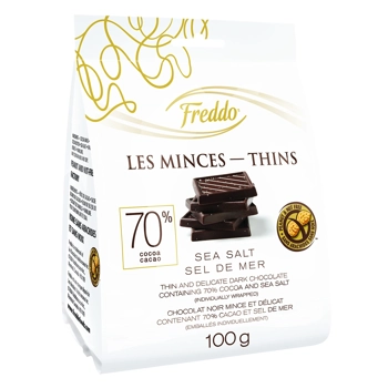 FREDDO MINCES chocolat NOIR 70% CACAO & SEL DE MER.