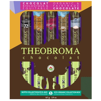 Organic chocolate 5 sticks collection box
