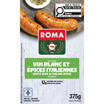Saucisse Vin Blanc et Épices Italienne