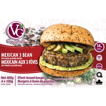 Burgers Mexicain aux 3 fèves à base de plantes