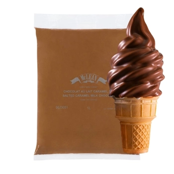Salted caramel milk chocolate cone dip topping