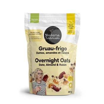 Gruau-Frigo (sans sucre raffiné ajouté) - Dattes, amandes et raisins secs