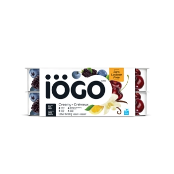 iÖGO CREAMY VANILLA/CHERRY/LEMON/BLUEBERRY-BLACKBERRY LACTOSE FREE YOGURT 1,5%