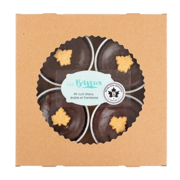 Mi-cuit chocolat, framboises et érable