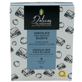 Chocolate with blueberry filling