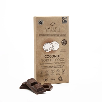 Coconut Dark Chocolate 72% Bar