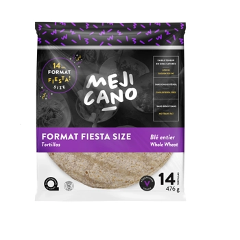 Tortillas format fiesta blé entier 6,5’’