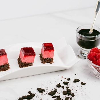 Gâteau choco-framboise Portion+.