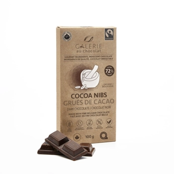 Cocoa Nibs Dark Chocolate 72% Bar