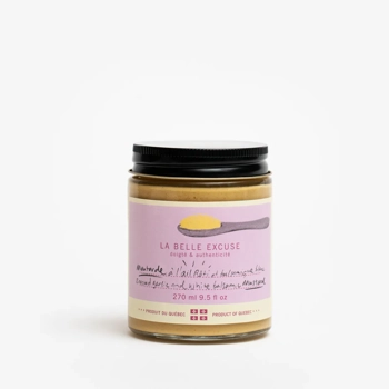 Moutarde à l'huile d'olive, ail rôti et balsamique blanc
