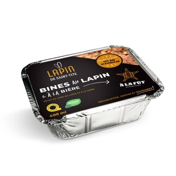 Beans with rabbit, brown beer and mapple syrup