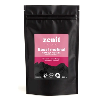 Granola protéiné chocolat et canneberges