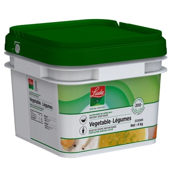 Base de soupe aux légumes instantanée, sans gluten, sans sel ajouté