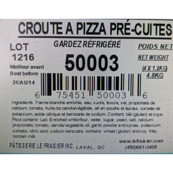 Prebaked Pizza crusts (Foodservice format)