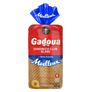 Pain à sandwich blanc avec fibres d'avoine