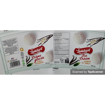 Crème glacée  Vanille Bourbon