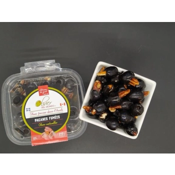 Olives noires farcies aux pacanes fumées à l'ancienne